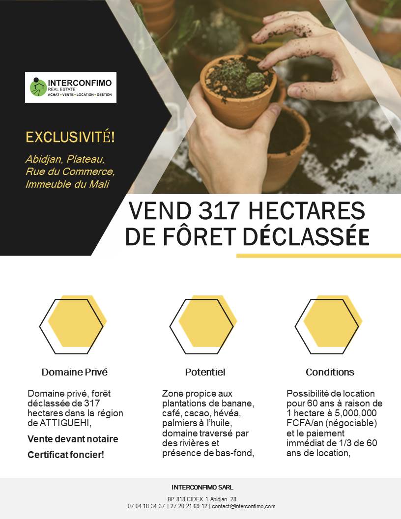 Vend 330 hectares de fôret DÉCLASSÉ 2 Vend 330 hectares de fôret dÉclassÉ 2